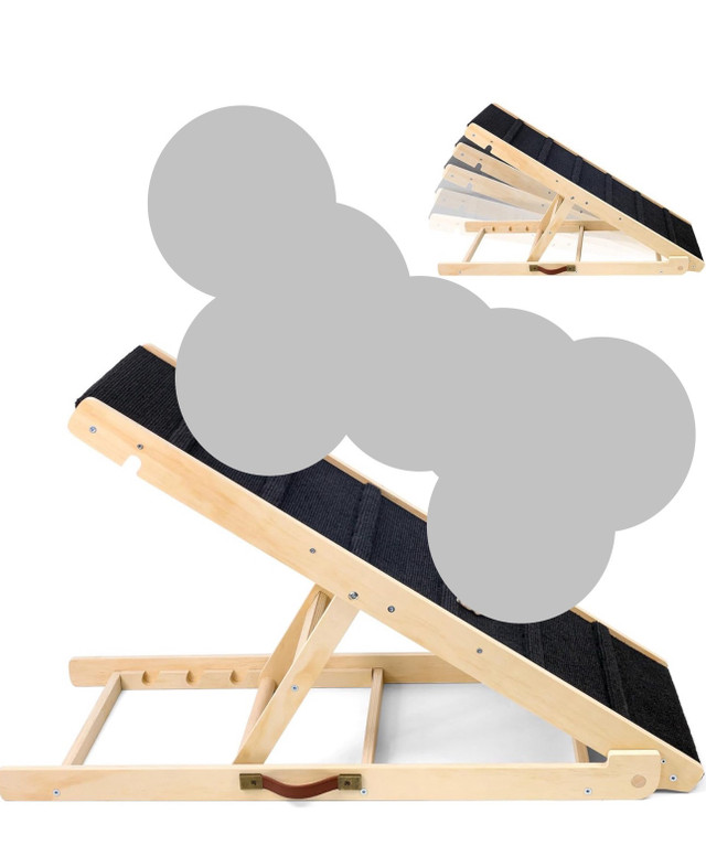 Wooden Dog Stairs, Adjustable Pet Dog Ramp with 5 Height Adjust in Accessories in Kitchener / Waterloo