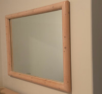 4’ x 3’ NATURAL SOLID WOOD FRAME MIRROR
