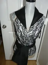Joseph Ribkoff Dressy Blouse $55, size 8, black&white