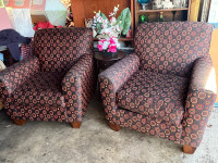 Two Ashley  upholstered accent chairs armchairs 