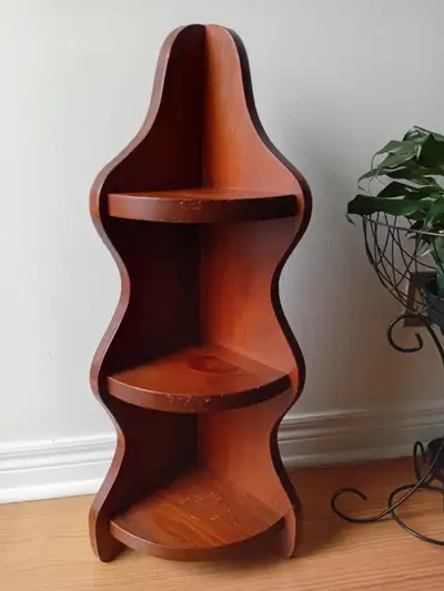Solid Wood Corner Shelves/  Solid Pine Shelf With Hooks, View more