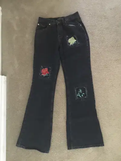 Womens Blue Jean With Flower Patches, View more