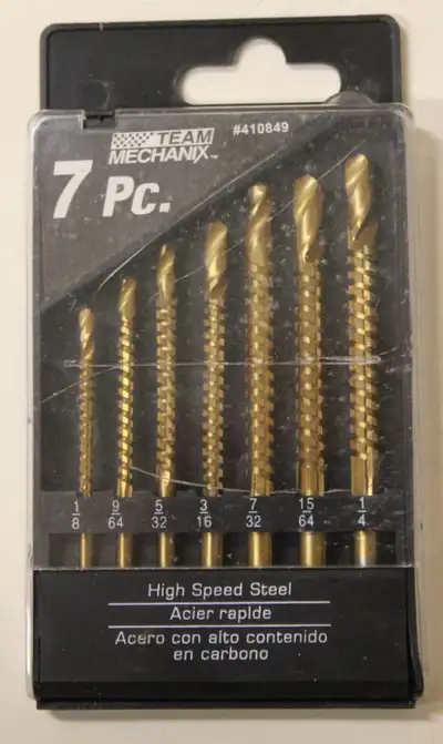 7 common sizes from ⅛” to ¼”