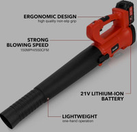 Cordless Leaf Blower 400CFM with 2×4.0Ah Battery & Charger 