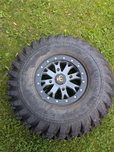Barely used SuperATV Warriors Sticky compound on 14 inch beadlock System3 rims. Rims are 4x156 for P...
