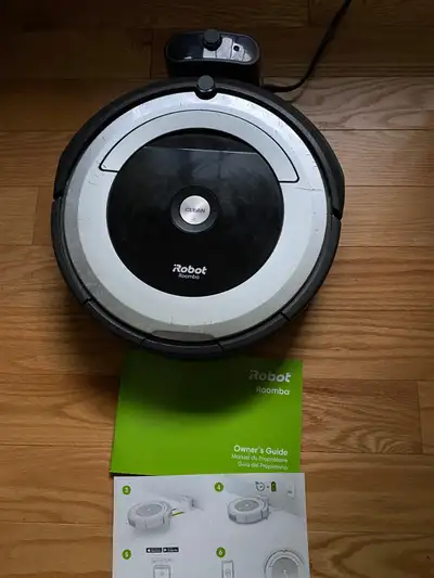 Roomba floor vacuum works great recently cleaned very good condition. 600 series.
