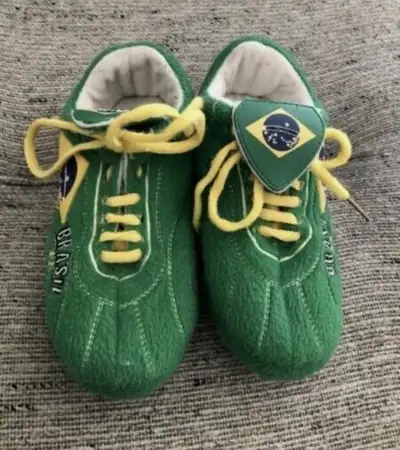 Sloffie Soccer Slippers Brazil Size XXS Toddler Size 10 to 12, View more