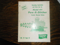 Vermeer 4-T Pow- R- Ditcher Operating Instruction and Parts List