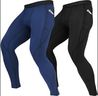 2 PACK MENS COMPRESSION PANTS / COOL DRY WORKOUT TIGHTS WITH POC