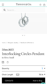 Tiffany interlocking circles necklace