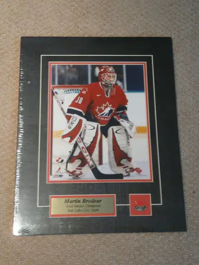 Team Canada 2002 Salt Lake City Gold Medalist Martin Brodeur Matted Photo Photo is 8x10 and the whol...