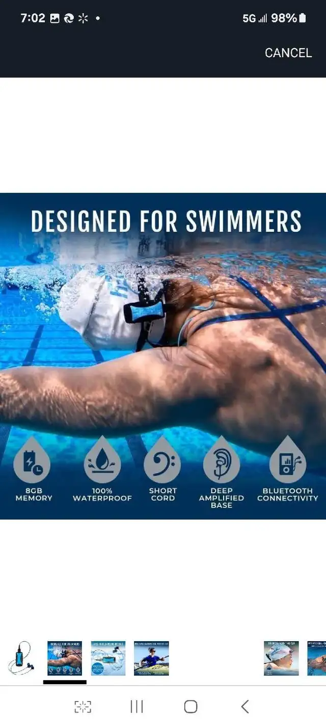 H2O Audio Stream 3 MP3 Player with Surge S+ Earbuds - Waterproof in iPod & MP3 Accessories in Markham / York Region - Image 7