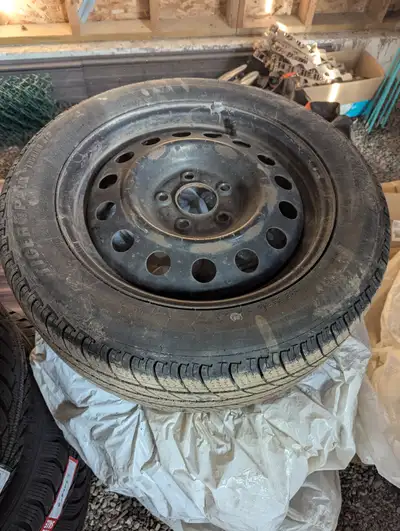 FOR SALE: Set of 4 barely used All seasons tires with rims. 205/55 R16 91H Had them for a month and...