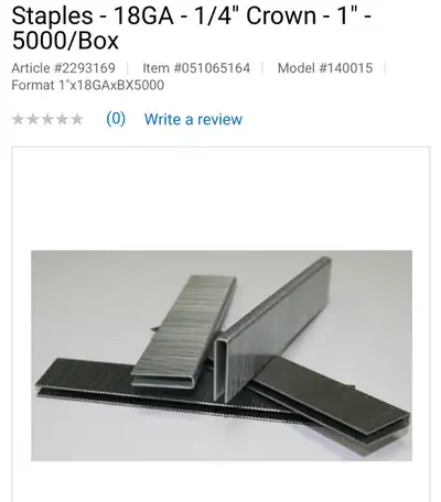 NEW BOX OF 5000- 1” STAPLES 