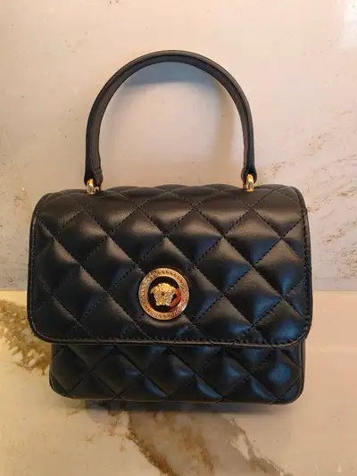 New 2026 Authentic Black Quilted Versace Purse, View more