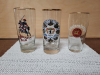 3 Vintage German beer glasses 