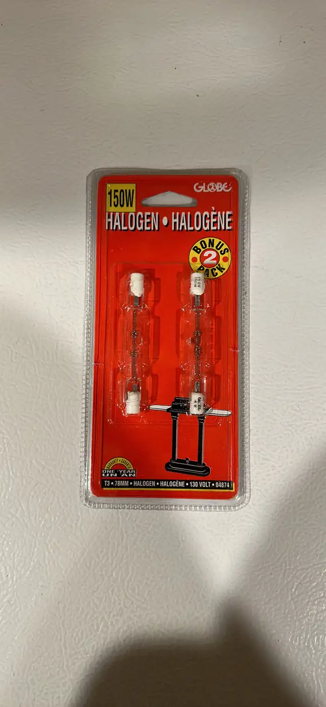 T3 78 mm Halogen Bulb Two Pack 150 Watts in Indoor Lighting & Fans in Ottawa - Image 3