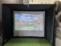 Simulateur de golf R10 avec cadre et écran d’impact golf bays 