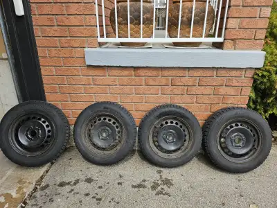 Set of winter tire & rim ,size 195 / 65 / R 15 , Bolt pattern 5 × 112 mm , center bore 57.1 mm,Only...