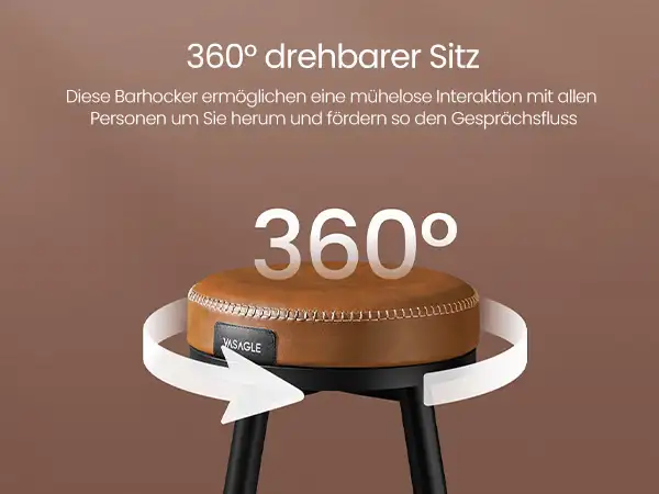 360° Swivel Bar Stool Kitchen Island Stools Faux Leather with St in Chairs & Recliners in Markham / York Region - Image 9