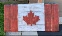 Wooden Canada Flags