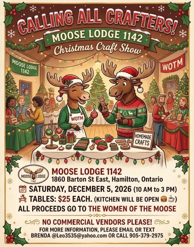 Calling all Vendors - Moose Lodge Christmas Craft Sale