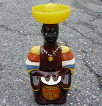 Vintage Old Oak Rum Bottle Figural Caribbean Drummer Man