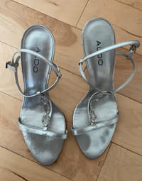 Silver Aldo stilettos