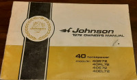 Johnson Moteur Hors Bord Manuel de l'Utilisateur 1972