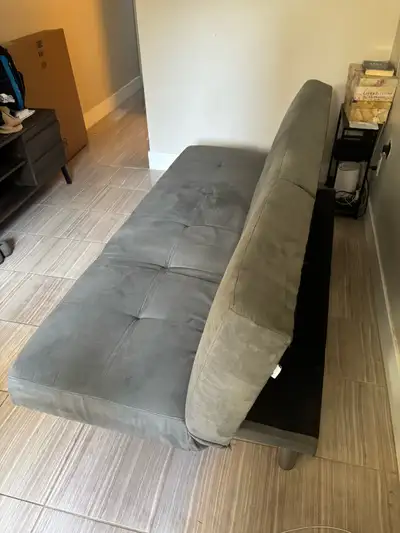 3-Way Convertible Suede Futon Sofa Bed, View more