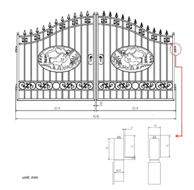 Condition: New product 14' / 20’ Driveway Iron Gate 1.8m. High on Ends 2.3m High in Center Hot Dip G...