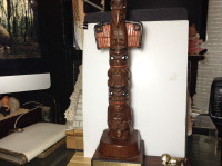 Old Trophy W / Haida Style Totem Pole Pottery