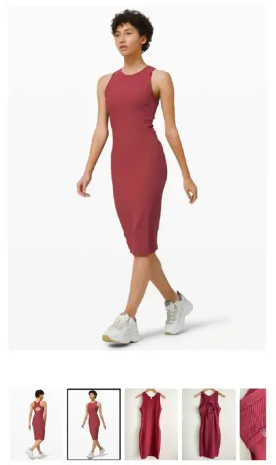 Lululemon Brunch & Back Ribbed Luxtreme Midi Dress in Chianti, View more