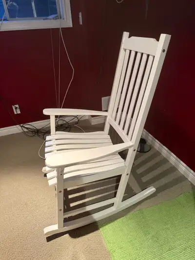 Pair of White Wooden Rocking Chairs – Classic Cottage Style, View more