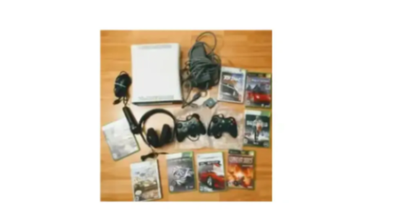 CONSOLE DE JEUX XBOX 360 +8 JEUX +2 MANETTES NEUVES+DES EXTRAS, View more