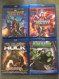 Marvel blurays Guardians of the Galaxy 1 & 2 Hulk Incredible