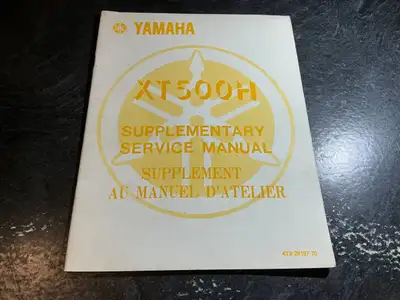 1981 Yamaha XT500H Supplementary Service Manual XT500 Enduro, View more