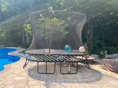 Spring Free Trampoline 8’ x 13’. great condition , View more