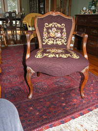 Louis XV Petit Point Open Arm Upholster chair