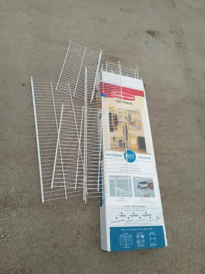 Rubbermaid fast track/Two gridwall panels, View more