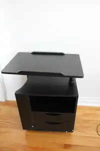 Adjustable Bedside Table with 2 Drawers