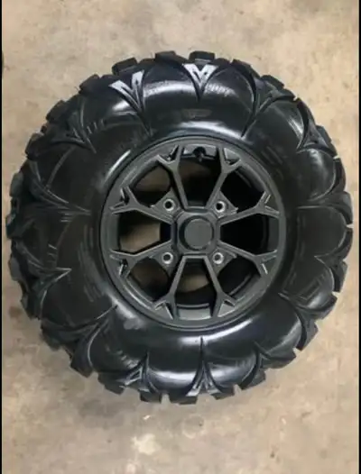 Rims tires and chrome lug nuts off a 2024 Razor XP 1000 Sport like new condition. The rear tires and...