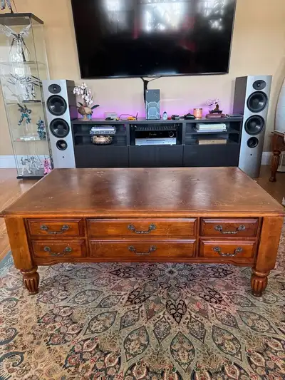 Hardwood coffee table and two side tables - sold as a set