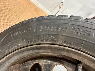 4 Winter Tires with rims in very good condition. Winter Pike RSV. Size 205/55R16. From a Chevy Cruz...