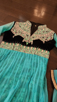 Heavy stone work Anarkali Indian Suit 3 piece size Medium dress