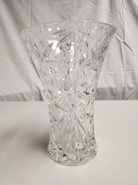 Vintage Heavy Crystal Vase, 7 " Flared Design with Pinwheel Star