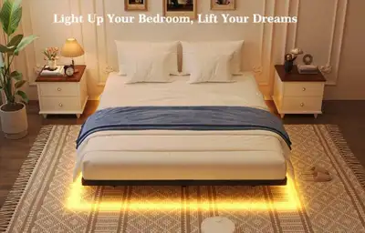 Full sized Invisible "Floating" bed frame w/rgb lighting, View more