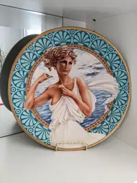 Helen of Troy  hand painted decor plate, designer Oleg Cassini