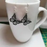 Black Butterfly Earrings 