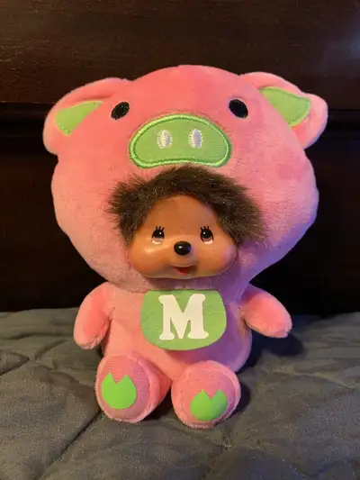 McDonald's 2017 Monchhichi Stuffed Plush Pink Pig, View more